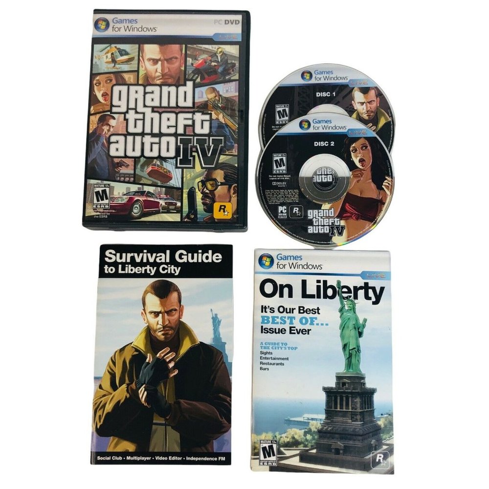 Grand Theft Auto IV PC DVD Complete Windows Vista SP1 XP SP3 Manual 2 Discs GTA4